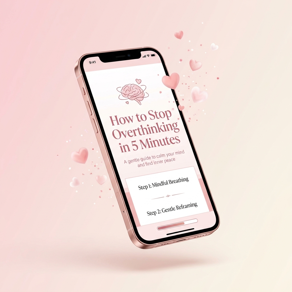 How to Stop Overthinking in 5 Minutes — Free Guide Mockup